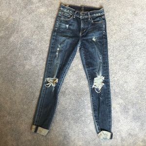 High rise skinny jeans